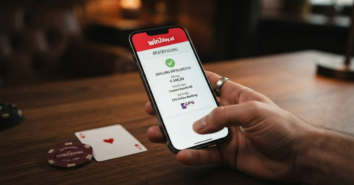 Ein iPhone-Bildschirm zeigt die Apple-Pay-Zahlungsbestätigung in einer Online-Casino-App