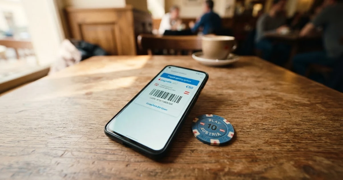 Ein Smartphone zeigt einen CashToCode-Barcode, daneben liegt Bargeld auf einem Tisch