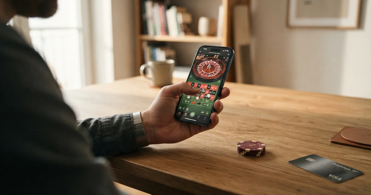 Vergleichstabelle von zehn Online Casinos mit Hervorhebung des österreichischen Lizenzstatus, Kreditkarten-Symbole Visa und Mastercard im Vordergrund