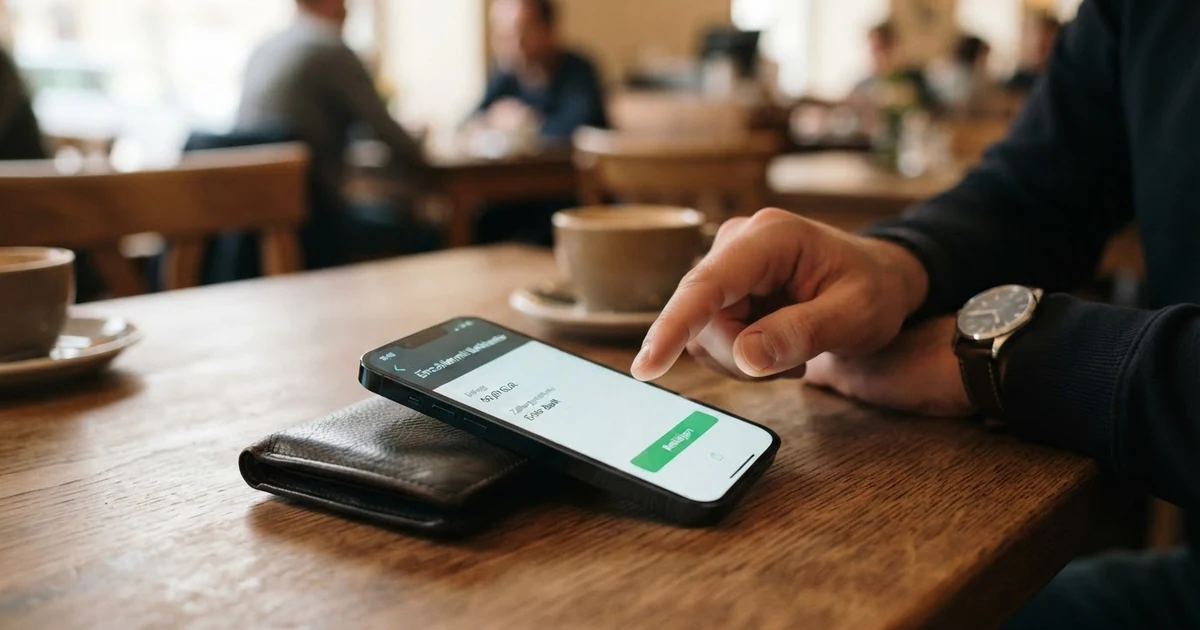 Ein Smartphone mit geöffneter Casino-Oberfläche, auf dem der Trustly-Zahlungsdialog „Einzahlen mit Bankkonto“ angezeigt wird