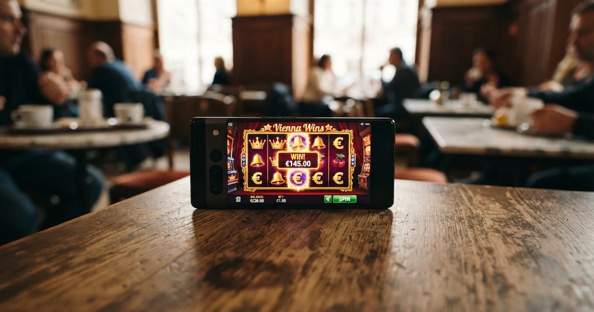 Ein Smartphone mit geöffneter Casino-App, daneben ein Euro-Symbol mit dem Schriftzug „Bonus ohne Einzahlung“