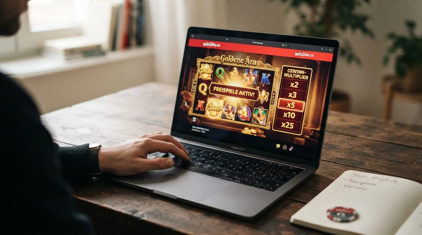 Spielbildschirm eines populären Online-Slots mit sichtbarem Freispiel-Feature, Gewinntabelle und Multiplikator-Anzeige während einer Bonus-Runde