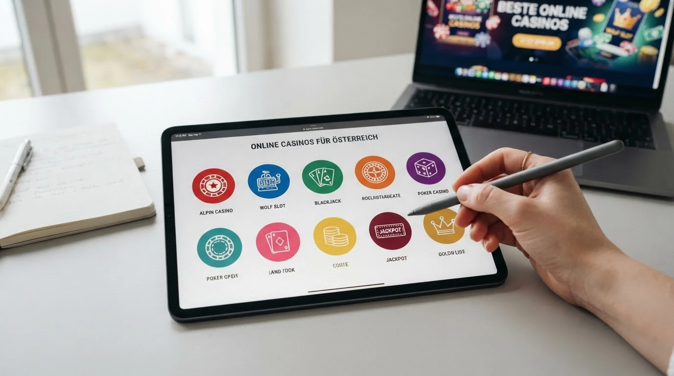 Übersichtliche Darstellung der zehn getesteten Casino-Logos mit farblicher Markierung des Lizenzstatus