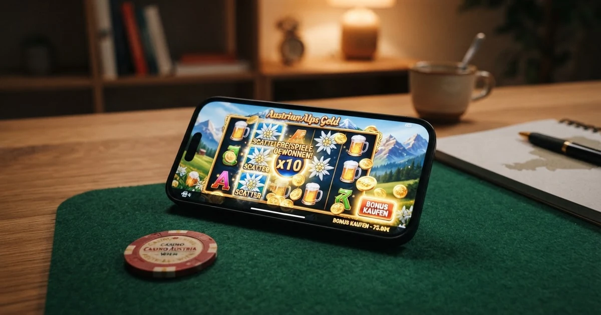 Ein geöffneter Online-Slot mit sichtbarem Bonus-Buy-Button, daneben eine Nahaufnahme des Feature-Kauf-Dialogs mit einem Multiplikator-Wert in Euro