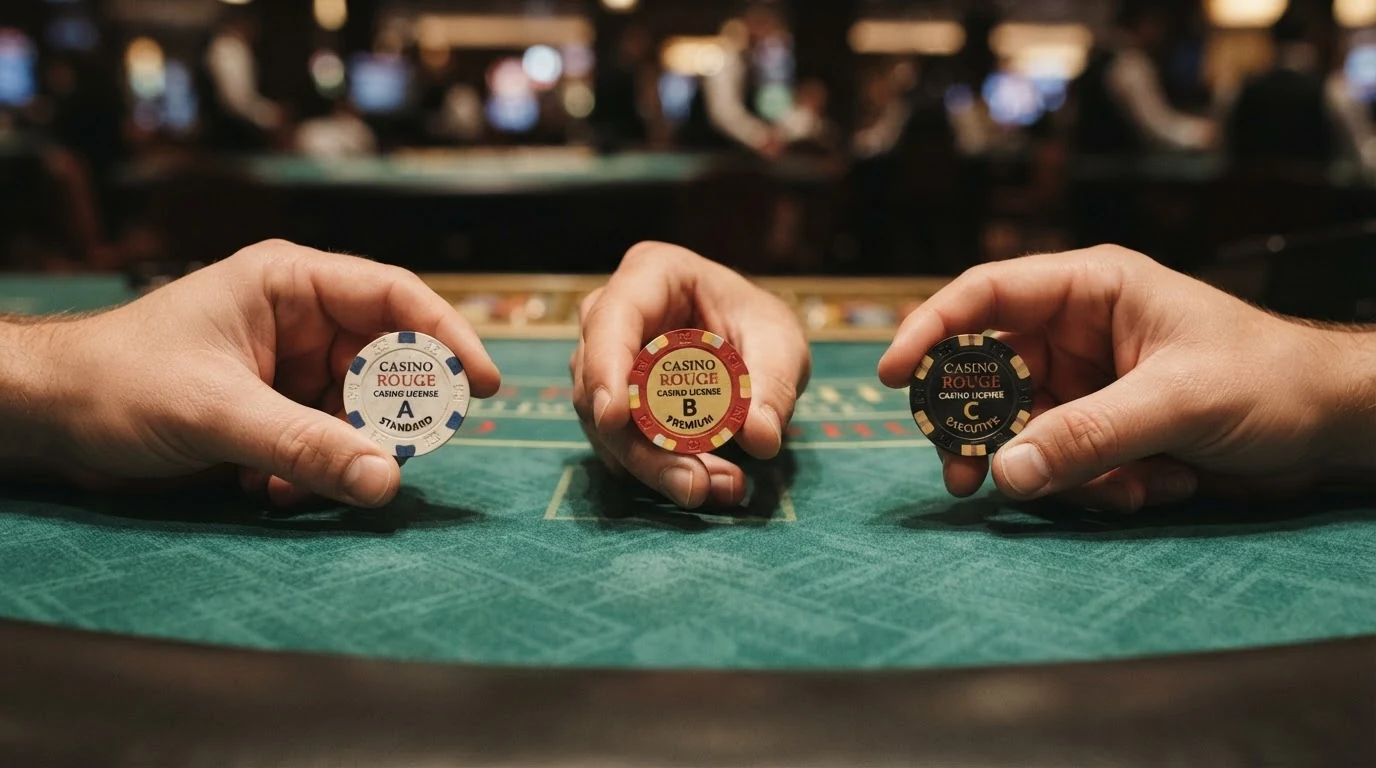 Schaubild der drei Lizenztypen (AT-Konzession, MGA, Curaçao) mit ihrem jeweiligen Spielerschutz-Niveau