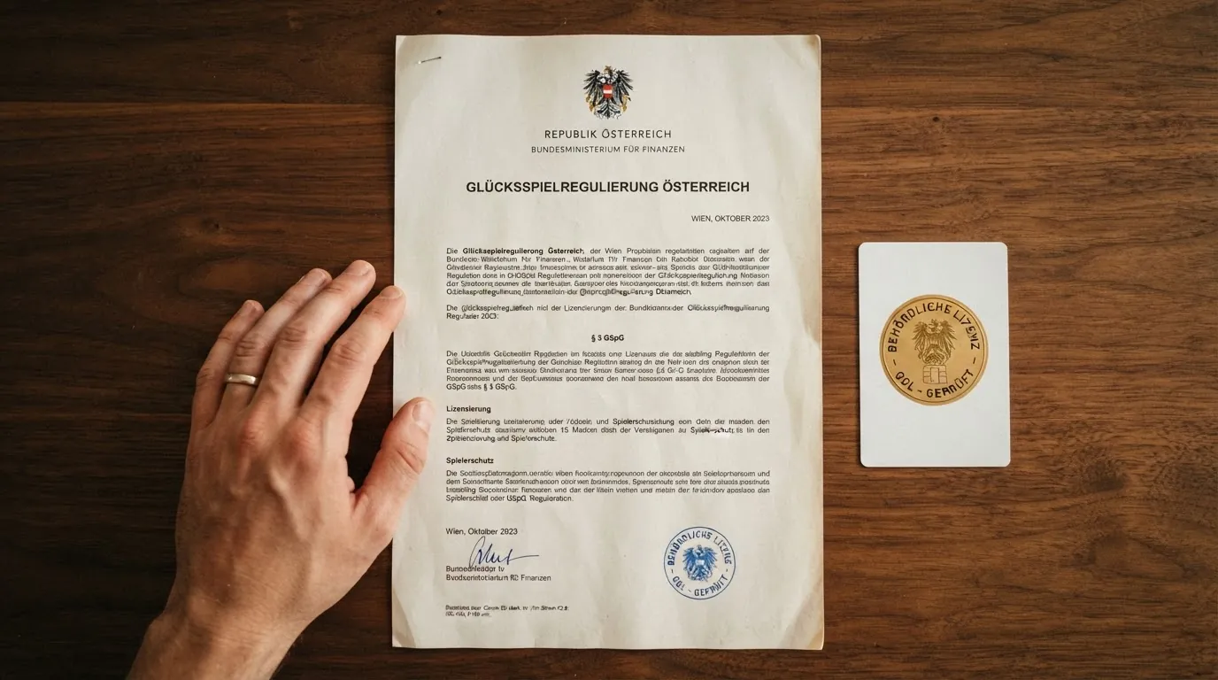 Offizielles Dokument mit dem Schriftzug „Glücksspielgesetz“ und dem österreichischen Bundesadler, daneben das win2day-Logo als einzigem Konzessionär