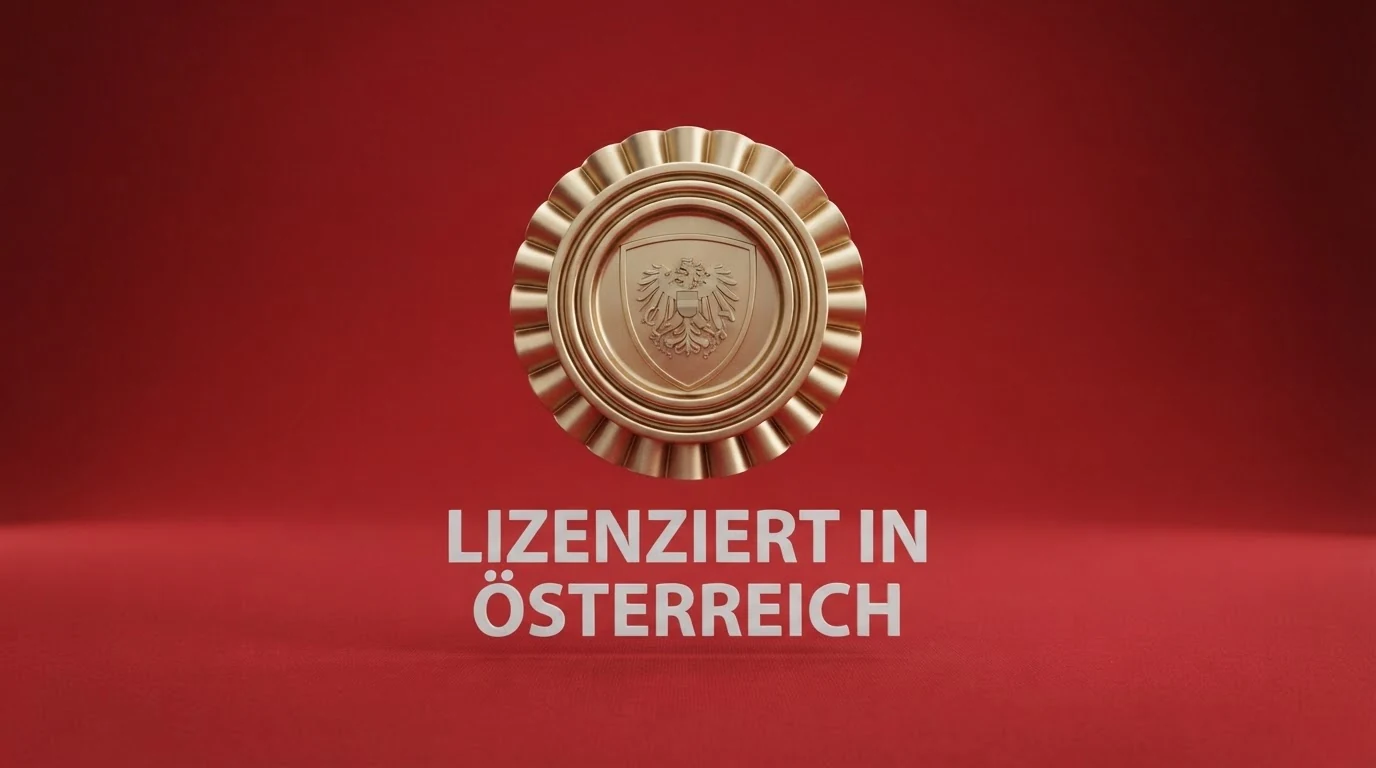 Das win2day-Logo vor einer stilisierten österreichischen Flagge, daneben der Schriftzug „Österreichische Lotterien — einziger Konzessionär nach GSpG“